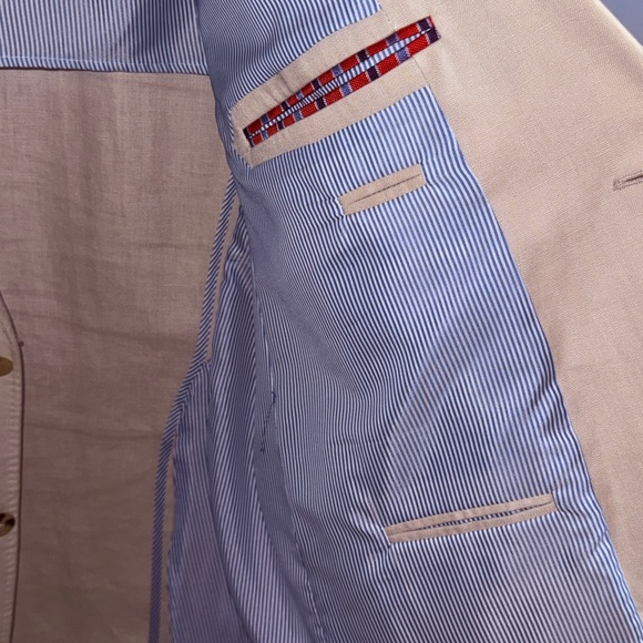 Alan Flusser Men’s Classic Beige Linen Blazer - 46R - GUC - Picture 13 of 16